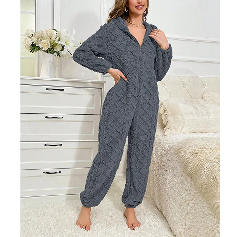 NOVA™ | Warm Coral Fleece Onesie Pajama