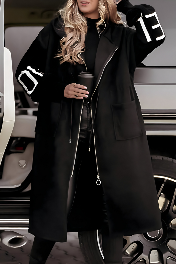 Rosana - Women's Jacket with Knitted Sleeves and Hood