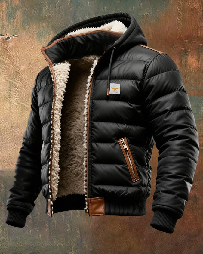Kallos London | Black Quilted Sherpa Winter Jacket