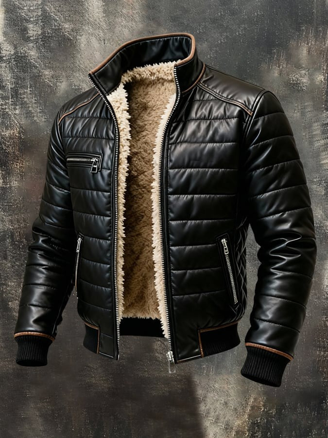 Maison Clement Paris™ | Black Quilted Jacket with Sherpa Lining