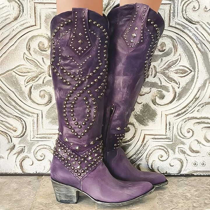 Savannah | Studded Western Tall Boots