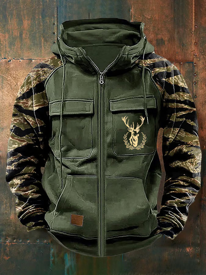Clean Multi - Pocket Zip Hoodie For Men