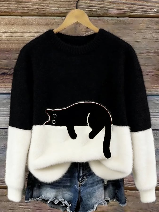 Luna | Women's Cat Print Sweatshirt