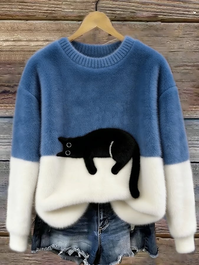 Luna | Women's Cat Print Sweatshirt