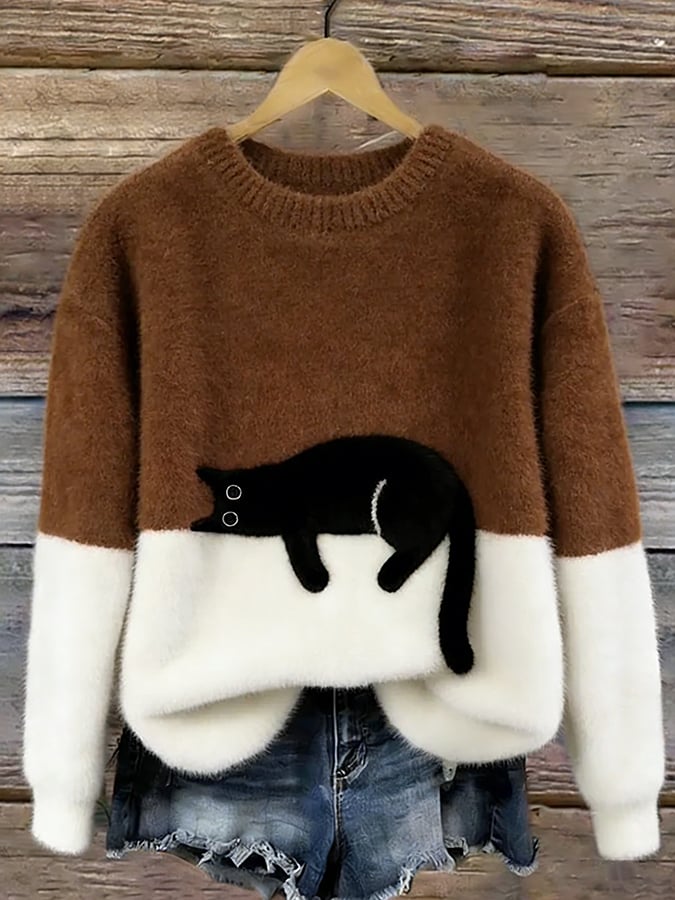 Luna | Women's Cat Print Sweatshirt