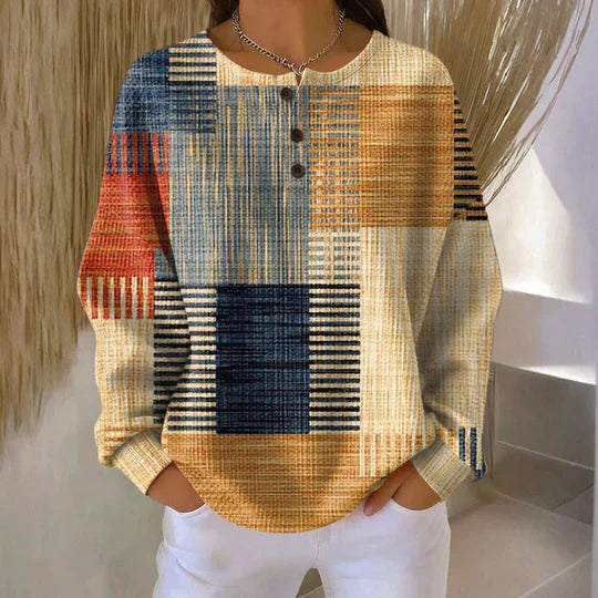 Avery | Casual Long Sleeve Patchwork Sweater