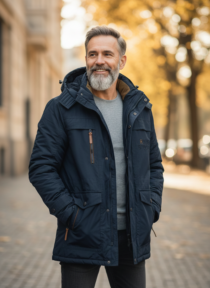Bjorn - Warm Men's Fleece Winter Jacket Made of Premium Wool Blend