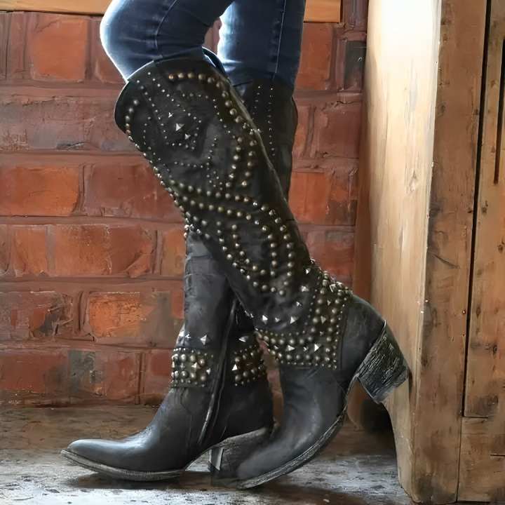 Savannah | Studded Western Tall Boots