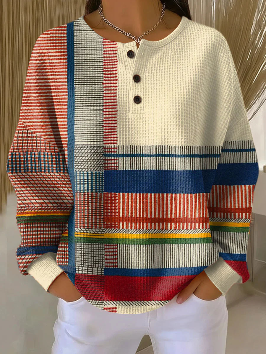 Avery | Casual Long Sleeve Patchwork Sweater