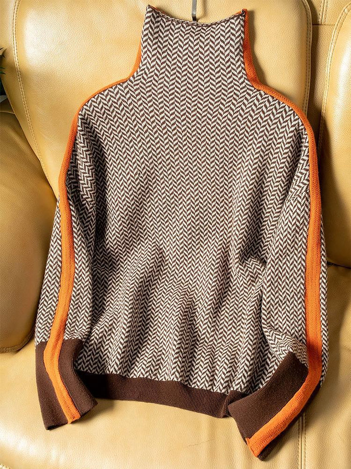 Mariana | Turtleneck with striking contrasting stripes