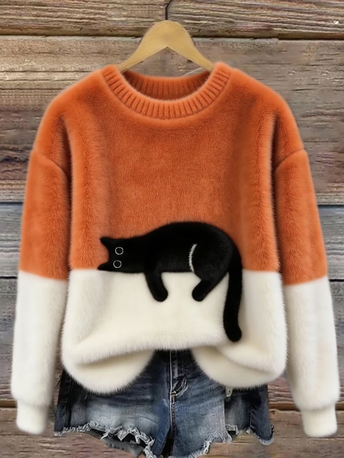 Luna | Women's Cat Print Sweatshirt