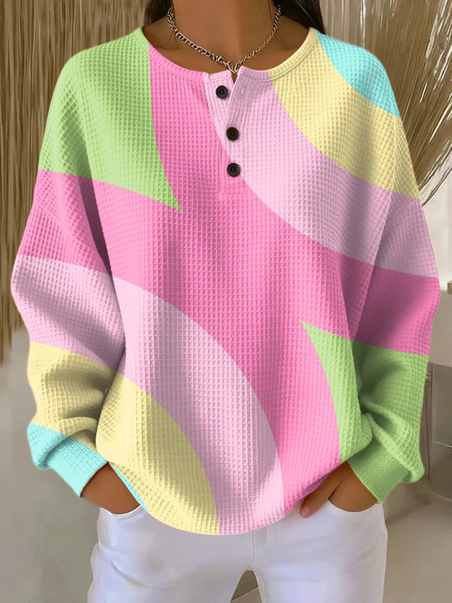 Avery | Casual Long Sleeve Patchwork Sweater