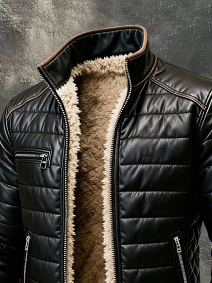 Maison Clement Paris™ | Black Quilted Jacket with Sherpa Lining